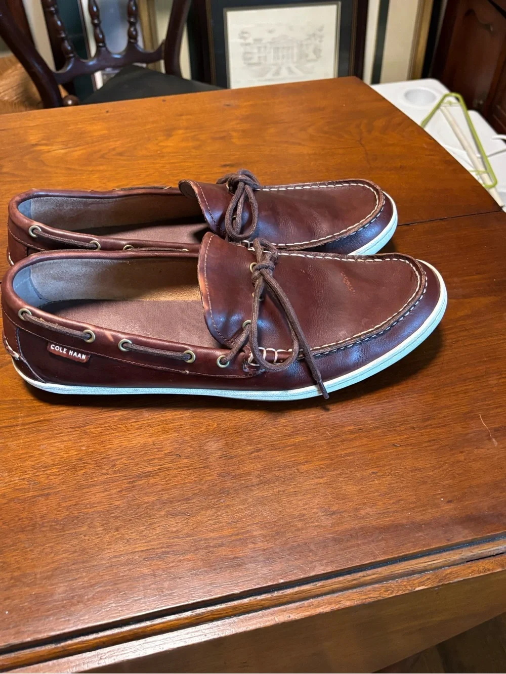 Cole Haan Men’s Pinch Roadtrip Boat Shoes Brown Leather Size 13 M